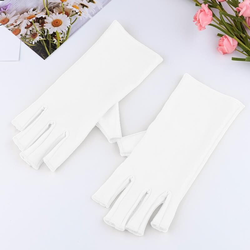 Manicure Uv Protection Gloves Half Finger Clothing In Various Colours