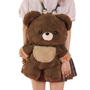 Couples Bag Love Bear Plush Backpack Versatile Schoolbag For Men And Women