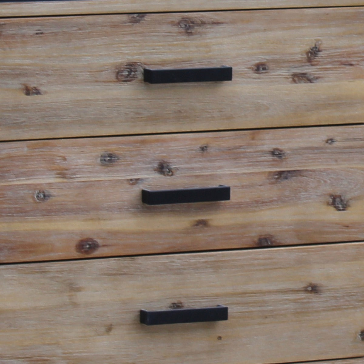 Dresser With 6 Storage Drawers In Solid Acacia Mirror Silver Brush Colour