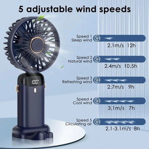 Usb Rechargeable Mini Portable Handheld Electric Fan Neck Hanging Outdoor