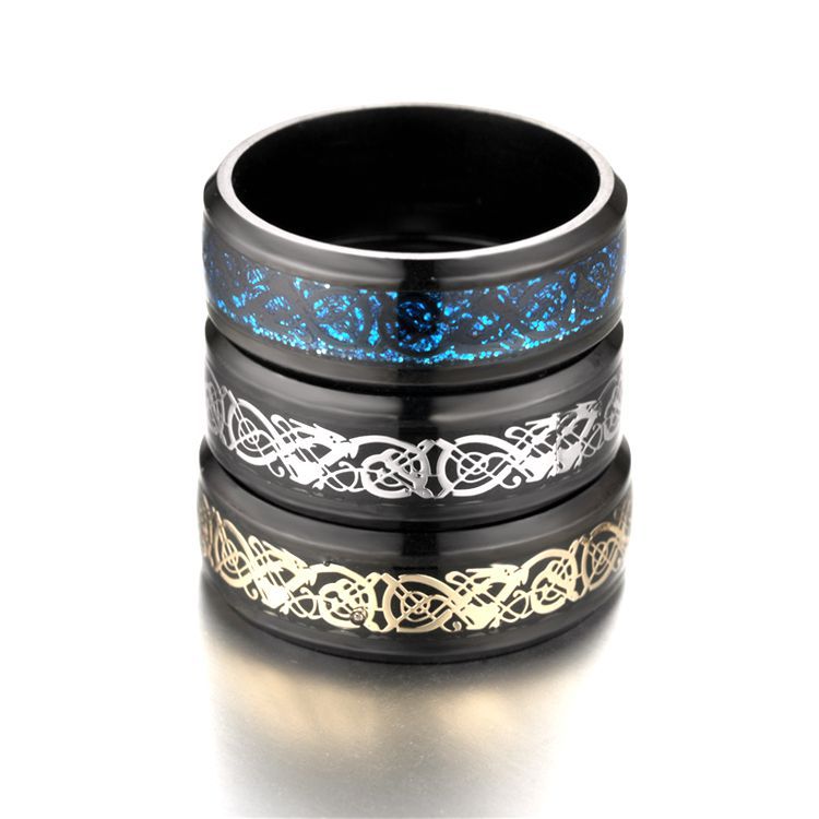 Dragon Pattern Men Stainless Steel Rings Jewellery