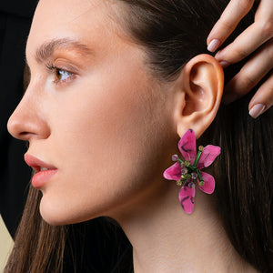 Veile Studios Acrylic Flower Retro Beach Style Earrings Trendy Womens Jewelry Accessories
