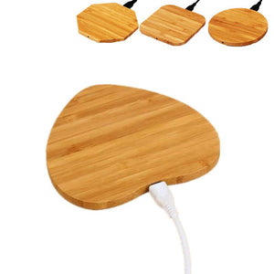 Bamboo Wooden Wireless Charger Desktop Charging Pad For Iphone