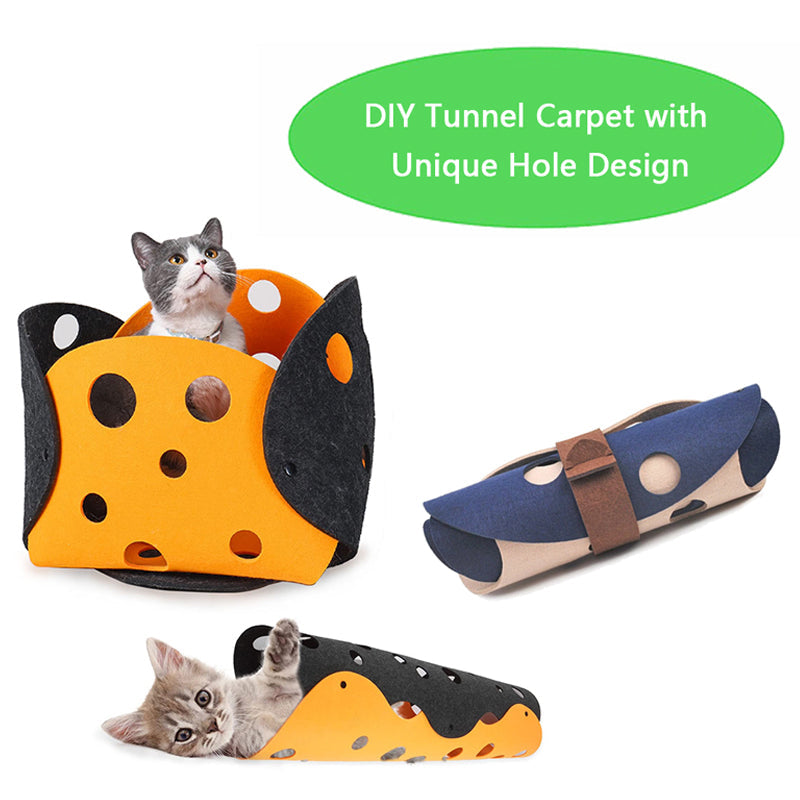 Collapsible Felt Cat Tunnel Nest Interactive Toys