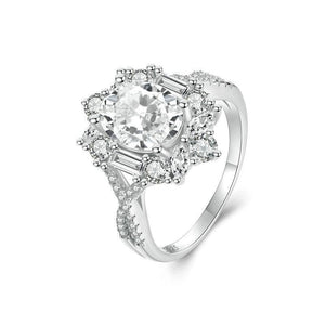 Veile Studios Silver Charm Two Carat Moissanite Diamond Ring Pure Proposal