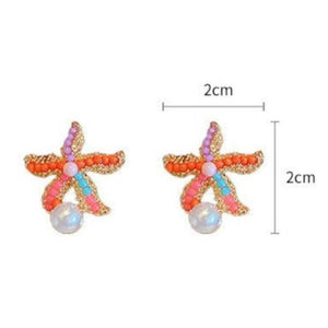 Veile Studios Title
Cute Colourful Starfish Pearl Earrings Simple For Casual And Formal Use