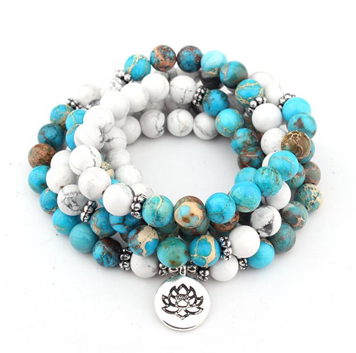 Natural Stone Mala Bracelet 108 Beads Wrap Jewellery