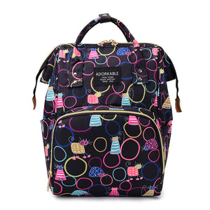 Cute Colourful Multifunctional Backpack Nappy Bag