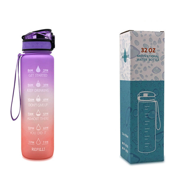 1 Litre Tritan Water Bottle With Time Marker For Sports And Fitness Activities