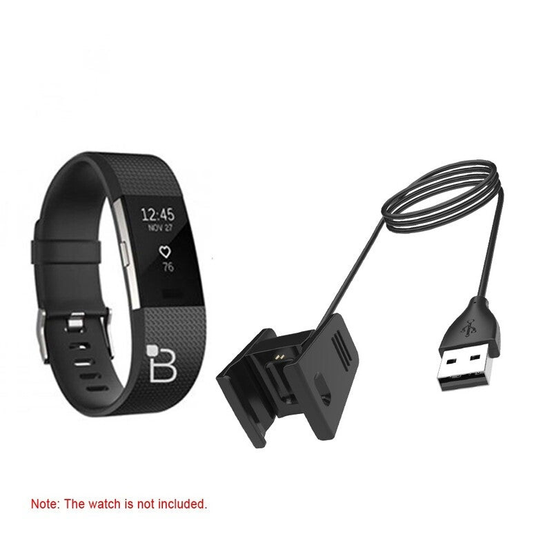 1 Meter Watch Charging Clip For Fitbit Charge 2 Black