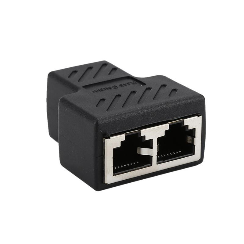 1 To 2 Lan Ethernet Network Splitter Adapter Connector Rj45 Extender Plug Adaptador