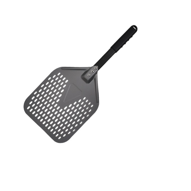 Pizza Shovel 25 Centimetre X 55 Dark Grey Perforated Peel With Metal Handle