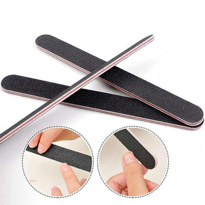 Nail Tools Cuticle Care 10 Pcs File Professional Double Sided 100 / 180 Grit Board Black Pedicure And Buffer