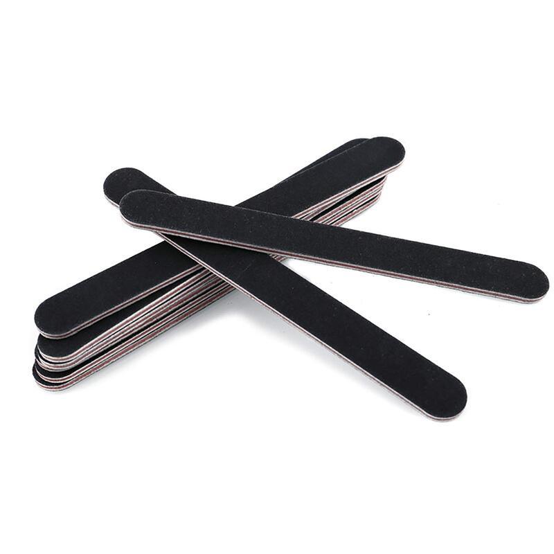 Nail Tools Cuticle Care 10 Pcs File Professional Double Sided 100 / 180 Grit Board Black Pedicure And Buffer