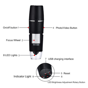 1000X Wireless Wifi Digital Electron Microscope Black