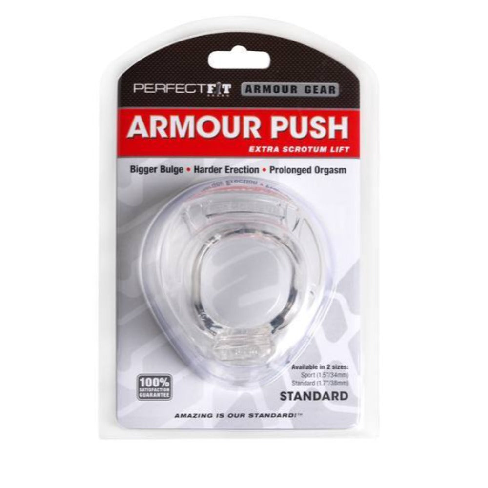 Armour Push Standard Size Clear Cock Ring Men