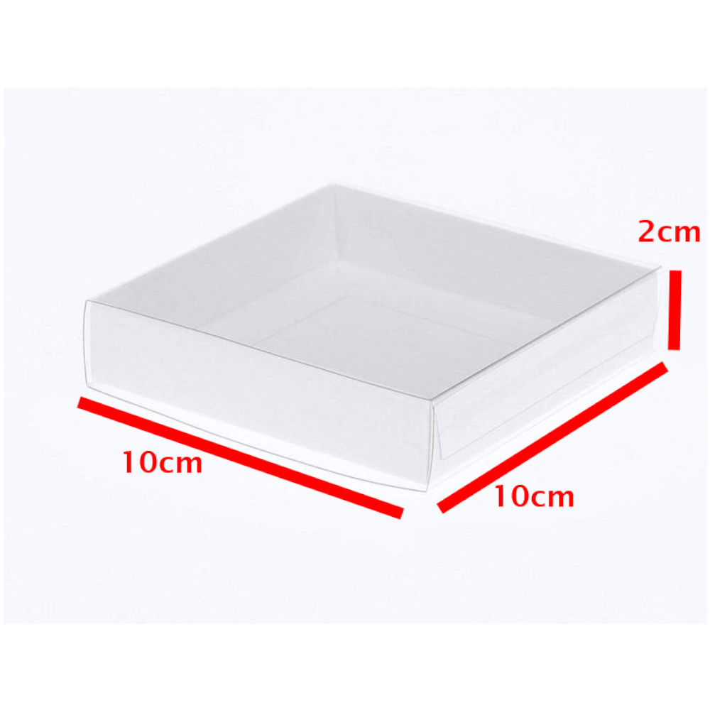 100 Pack Of 10Cm Square Invitation Coaster Favor Function Product Presentation Cookie Biscuit Patisserie Gift Box - 2Cm