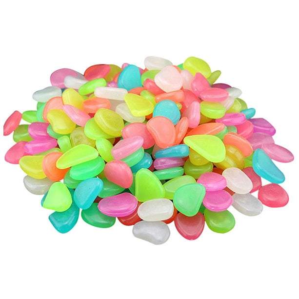 Garden Ornaments 100X 200X 400X Glow In The Dark Pebbles Luminous Stones Colourful Decoration