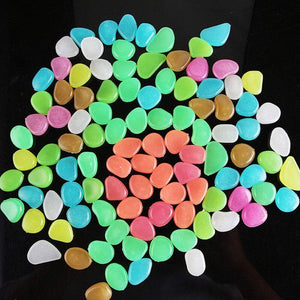 Garden Ornaments 100X 200X 400X Glow In The Dark Pebbles Luminous Stones Colourful Decoration