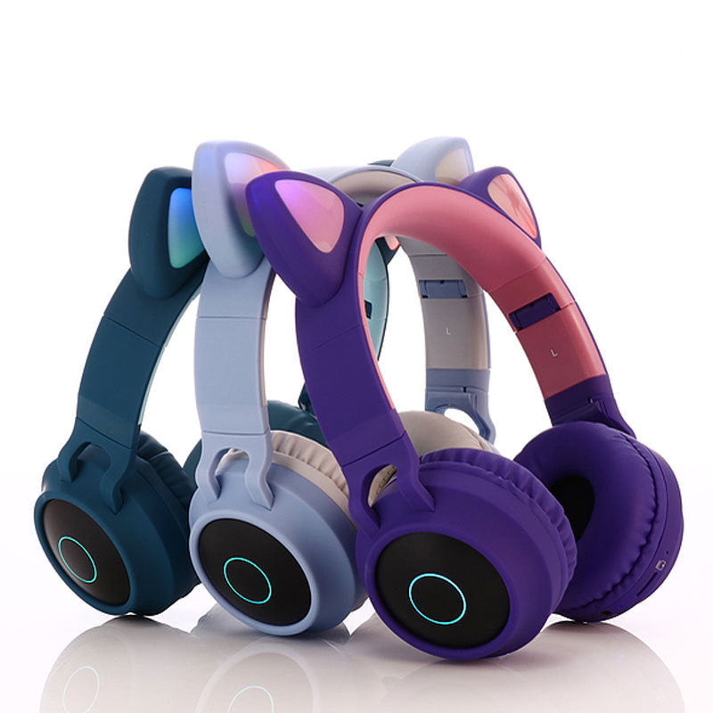 Cute Led Wireless Bluetooth 5.0 Headphones Kids Headset