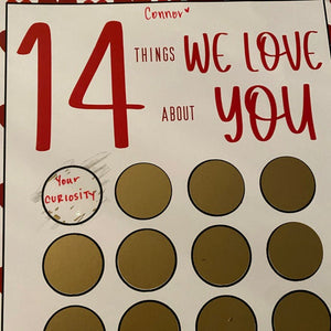 Valentines Day Scratchoff 14 Things I Love We Paper Modern Scraper