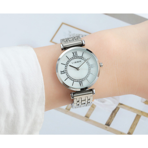 Shell Face Watch Ladies Fashion Trend Roman Numeral Ferris Wheel Quartz 1 Silver