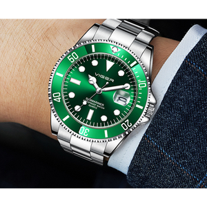 Veile Studios 1066 Leisure Business Watch Luminous Green Water Ghost Steel Band Waterproof Quartz For Men