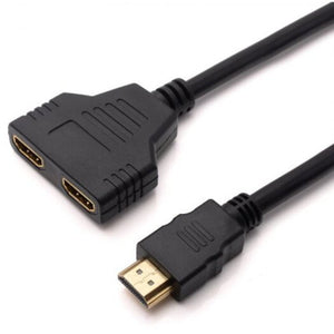 1080P Hdmi Port Male To 2 Female In Out Splitter Cable Adapter Black