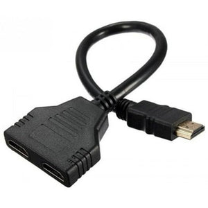 1080P Hdmi Port Male To 2 Female In Out Splitter Cable Adapter Black