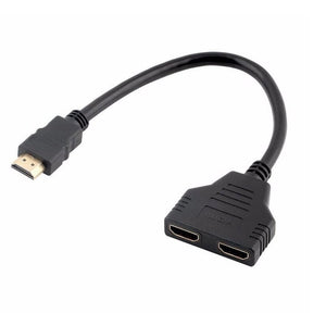 Dual Port Y Splitter V1.4 Male To Double Female Adapter Cable Converter Hdmi Compatible