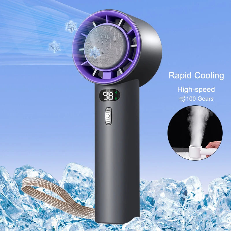 Portable Handheld Turbo Fan With Adjustable Wind Speeds And 3000Mah Battery