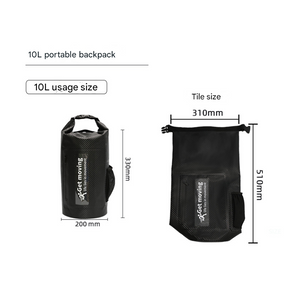 Blue 10L Multifunctional Waterproof Dry Bag Backpack Roll Top Outdoor For Sports And Travel