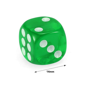 10 Pcs 14Mm Transparent Dice Dark Green