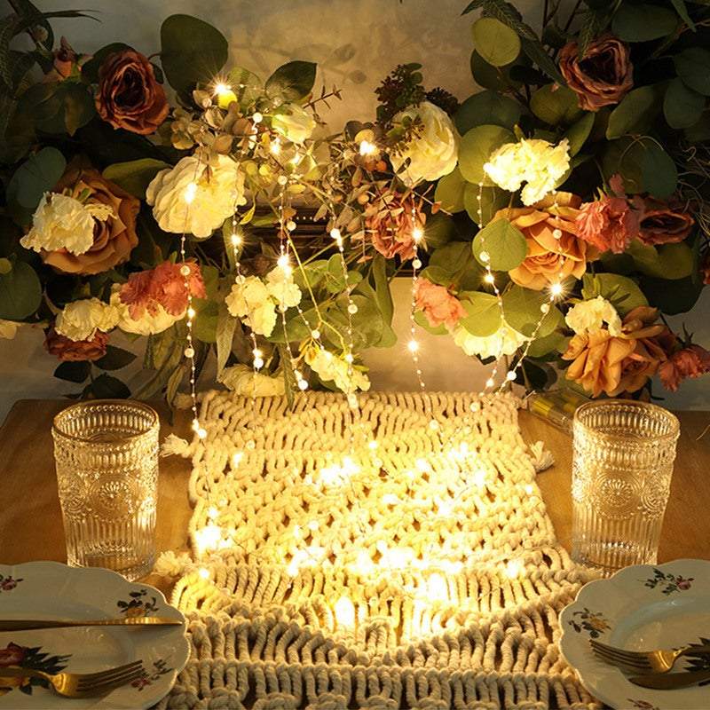 Indoor String Lights 10M 100Led Beads Battery Powered Copper Wire