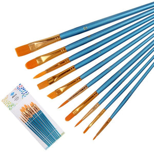 10Pcs Miniature Detail Paint Brush Set Quality Nylon Soft Finest Brushespen For Oil Drawing Acrylic Watercolor Model Air