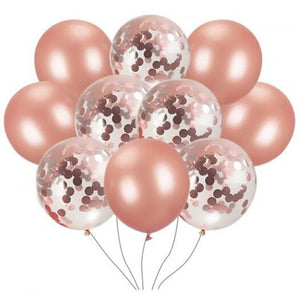 10Pcs Rose Gold Confetti Balloons Great For Wedding Decorations Birthday Party Multi A