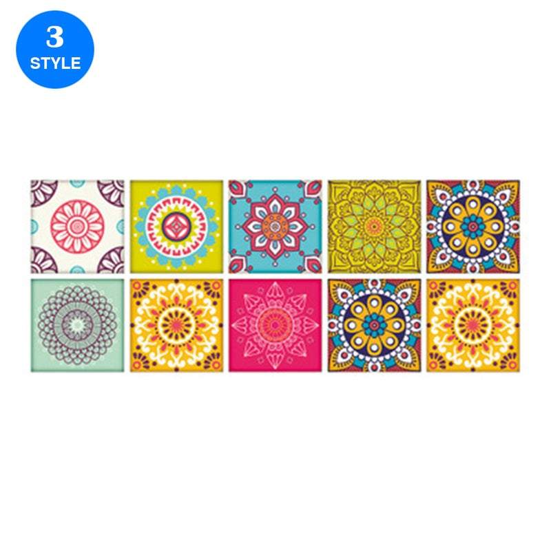 Tile Stickers Moroccan Style Wall 10Pcs / Set Self Adhesive Home Dcor 15X15cm