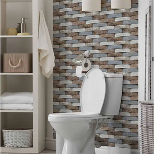 10Pcs Vinyl Tile Self Adhesive Brick Pattern Waterproof Pvc Wall Stickers