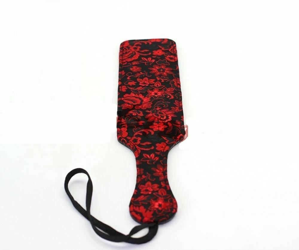 Red Black Floral Bondage Spanking Paddle Bdsm Impact Play Toy