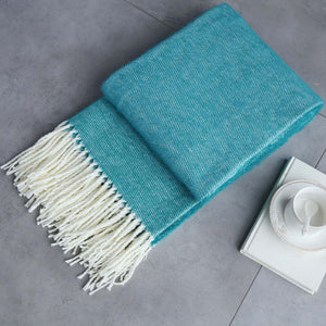 115Cm X 200Cm Warm Cozy Knitted Throw Blanket Teal