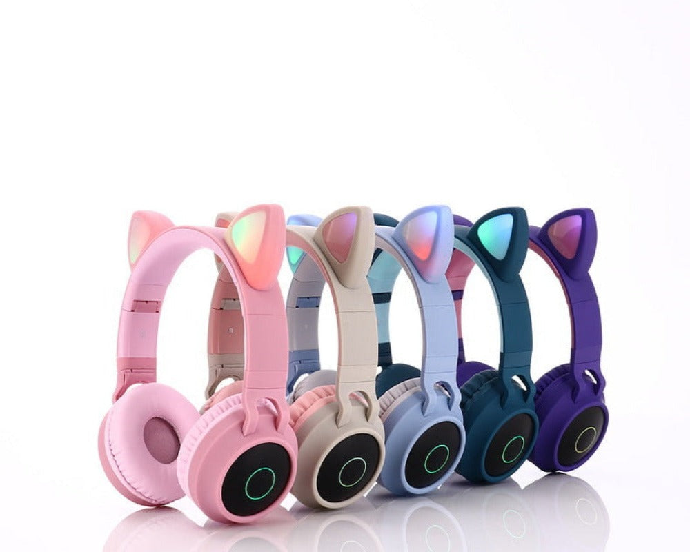 Cute Led Wireless Bluetooth 5.0 Headphones Kids Headset