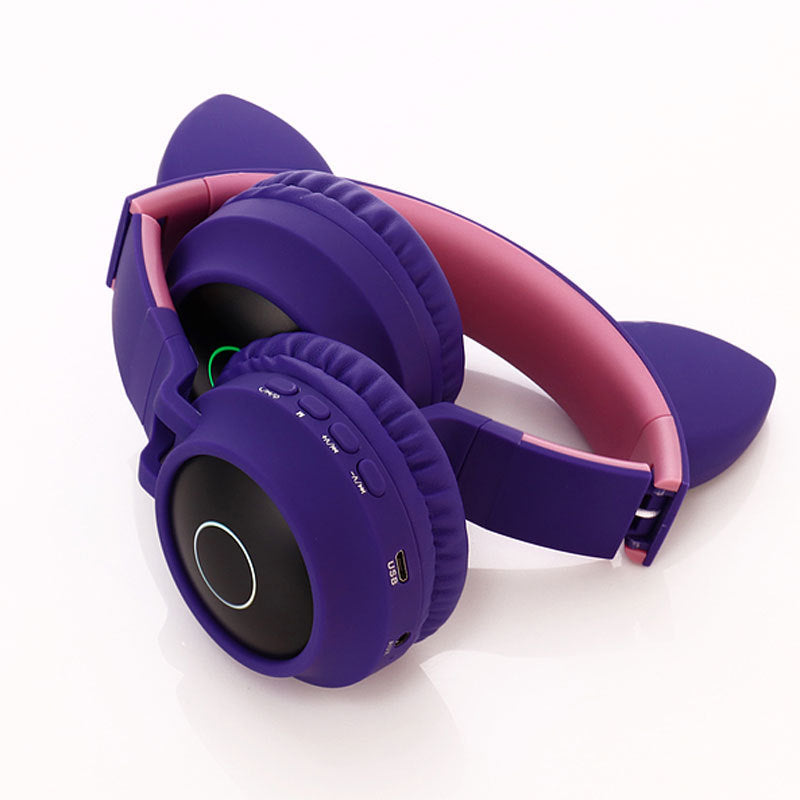 Cute Led Wireless Bluetooth 5.0 Headphones Kids Headset