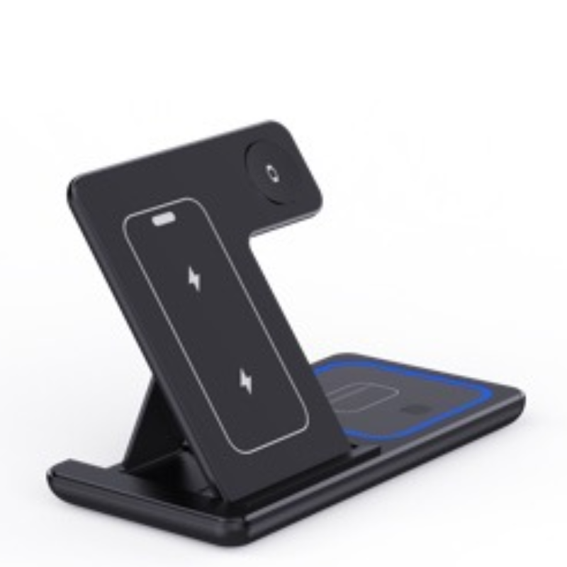 15 Watt 3 In Wireless Charger Stand Foldable Charging Station For Smartphone And Iwatch