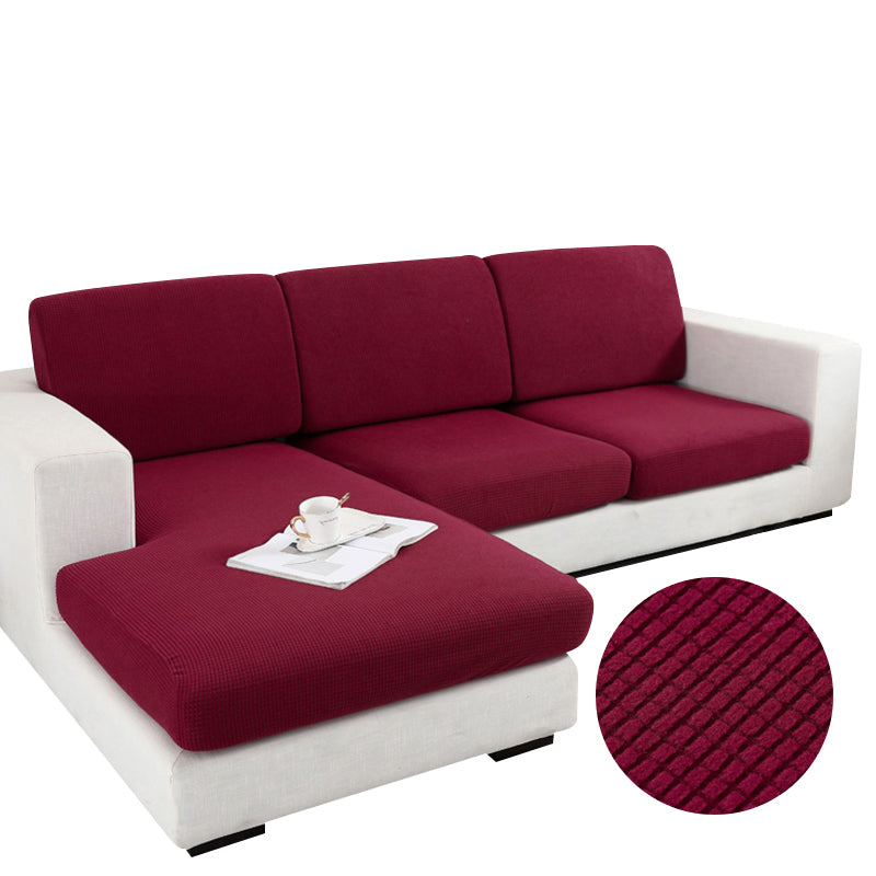 Sofa Cover Wine Red Polyester Thick Stretchable Cushion For Living Room Slipcovers