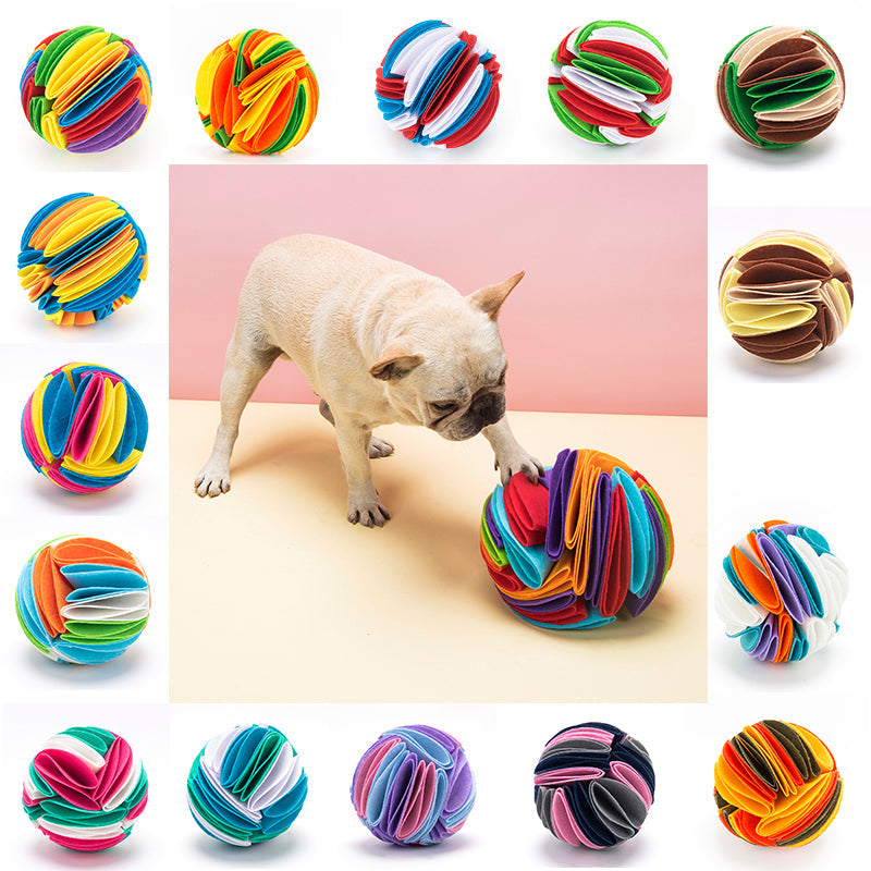 Snuffle Ball Treat Dispensing Dog Training Toy Slow Feeder Pets