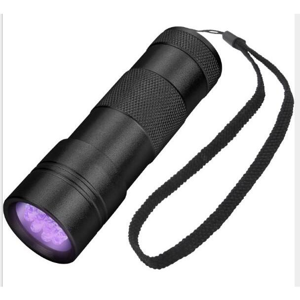 Mini Uv Blacklight Flashlight 12 Led Lights Portable Torch