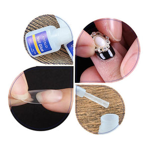 10 Gram Blue Bottle With Brush Nail Glue For Easy Application And Firm Bonding