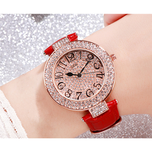 Fashion Waterproof Shiny Ladies Watch Big Dial Bright Round