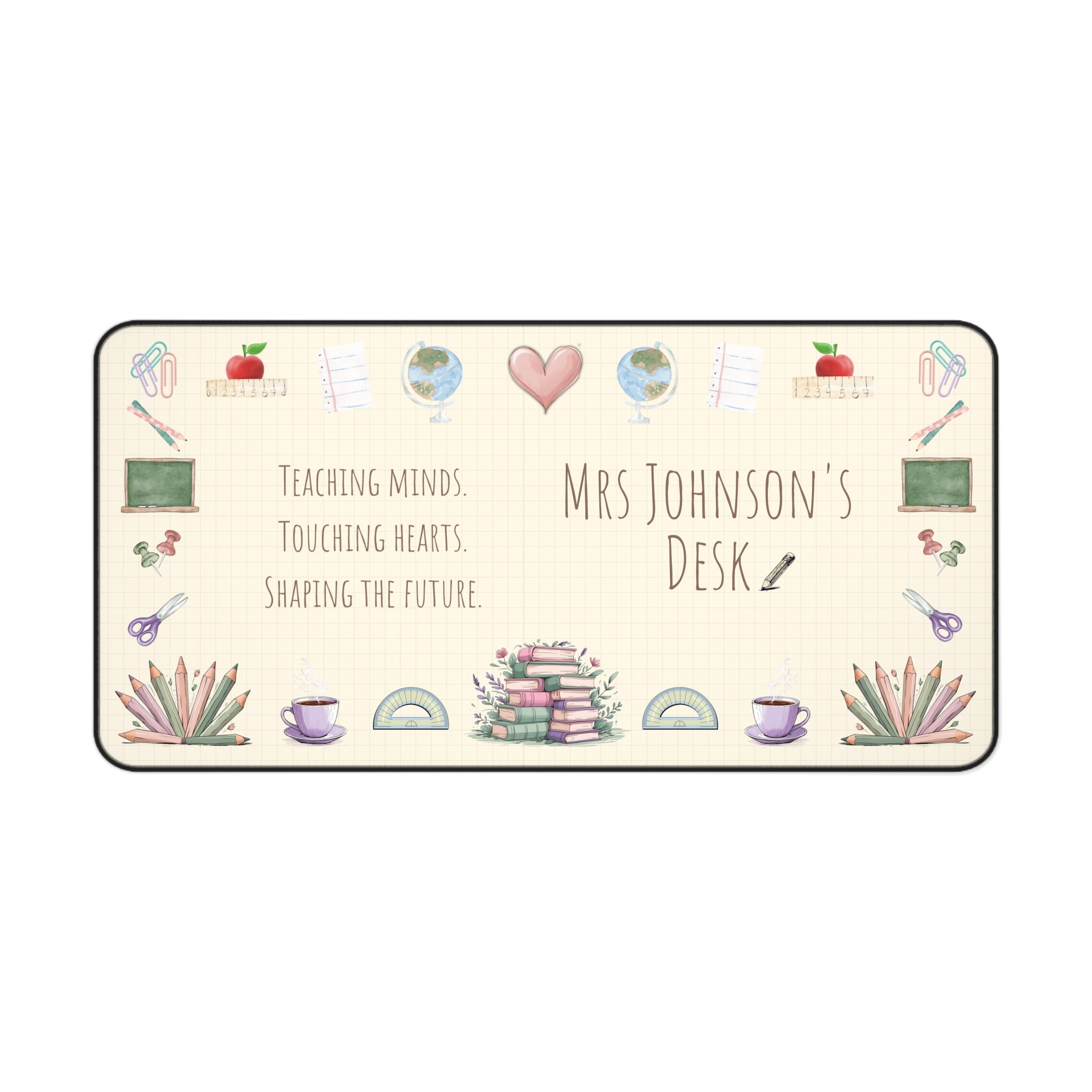 Personalized Teacher Desk Mat Cute Classroom Decor Gift for Teachers Custom Desk Accessory Inspirational Mouse Pad
