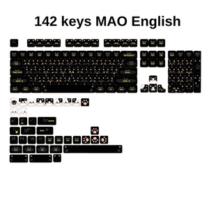 Keycap Keyboard Black Cat 142 Keys Profile Cute Naughty Switch Theme Layout